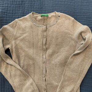 United Colors Of Benetton Silver Cardigan Girls Size 6/7